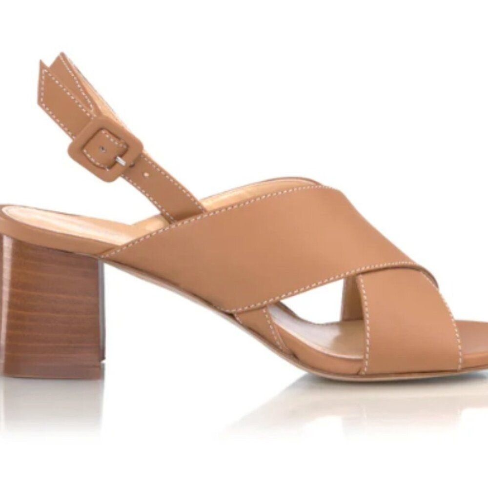 Marion Parke | Maren Block Heel US 11 preowned Caramel Leather Luxury $596